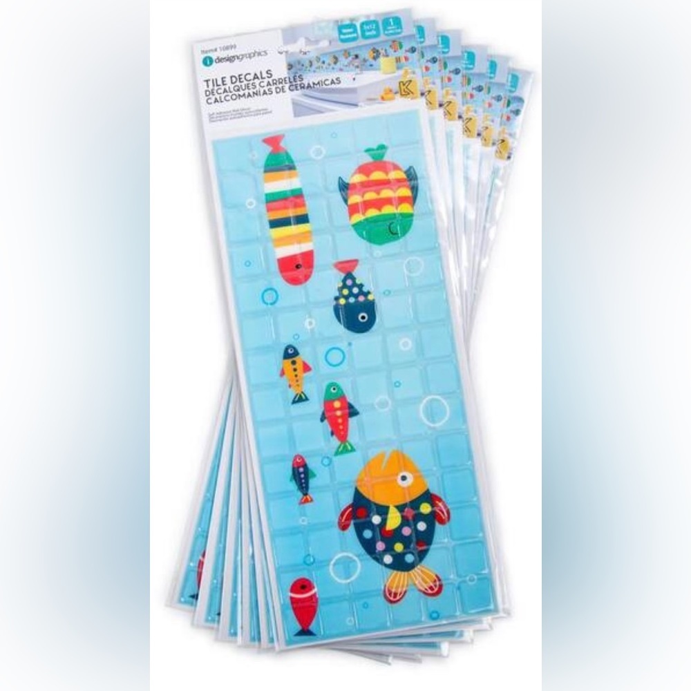 NIP Tropical Fish Self-Adhesive Peel and Stick Border Wall Tiles 12” x 5” 6 Pack